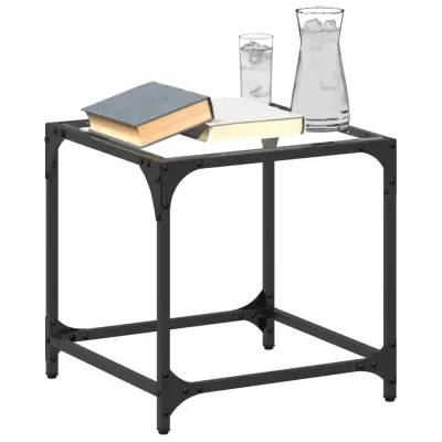 The Living Store Klubske mizice s stekleno površino 2 kosa 40x40x40 cm jeklo - Klubska Mizica