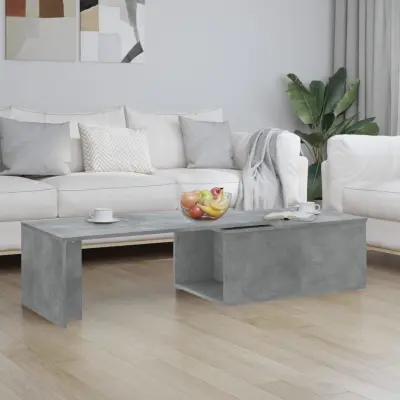 The Living Store Klubska mizica betonsko siva 150x50x35 cm iverna plošča - Klubska Mizica
