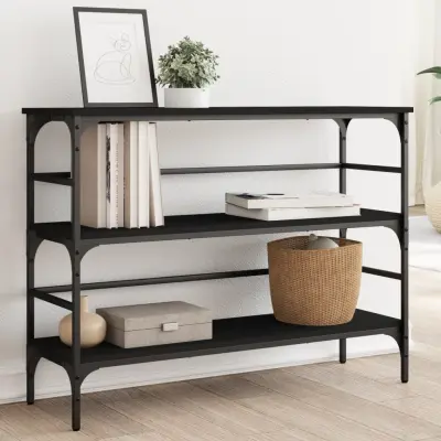 The Living Store Konzolna mizica črna 100x32x75 cm inženirski les - Konzolna Mizica