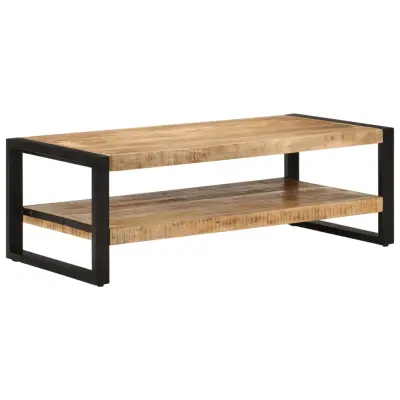 The Living Store Klubska mizica 120x55x40 cm trden mangov les - Klubska Mizica