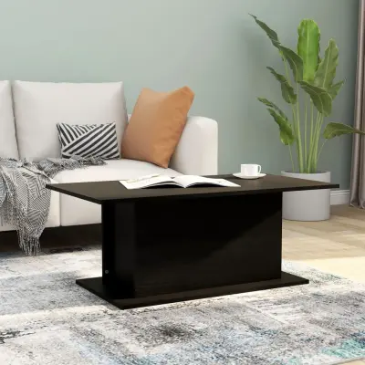 The Living Store Klubska mizica črna 102x55,5x40 cm iverna plošča - Klubska Mizica