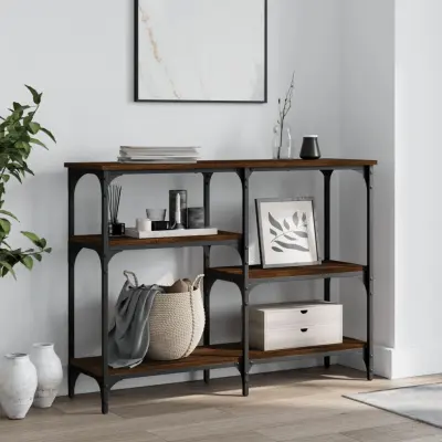 The Living Store Konzolna mizica rjav hrast 102x29x75 cm inženirski les - Konzolna Mizica