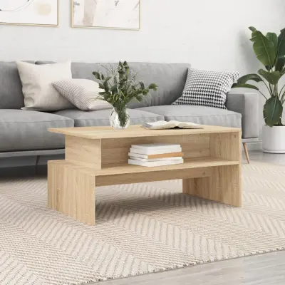 The Living Store Klubska mizica sonoma hrast 90x55x42,5 cm inženirski les - Klubska Mizica
