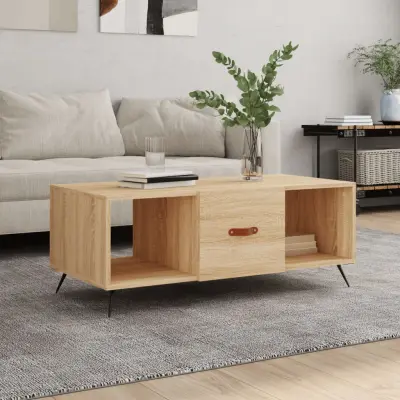 The Living Store Klubska mizica sonoma hrast 102x50x40 cm inženirski les - Klubska Mizica