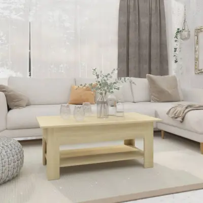 The Living Store Klubska mizica sonoma hrast 102x55x42 cm iverna plošča - Klubska Mizica
