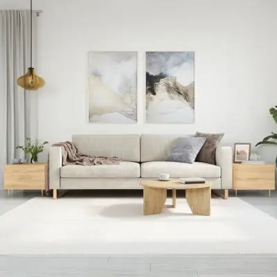 The Living Store Klubske mizice 2 kosa sonoma hrast 50x50x40 cm inženirski les - Klubska Mizica