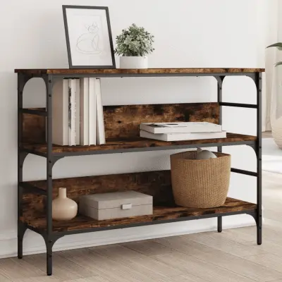 The Living Store Konzolna mizica dimljen hrast 100x32x75 cm inženirski les - Konzolna Mizica