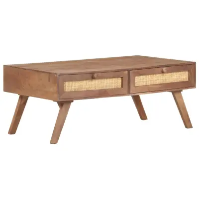 The Living Store Klubska mizica 100x60x40 cm trden mangov les - Klubska Mizica