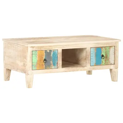 The Living Store Klubska mizica 100x55x40 cm robusten akacijev les - Klubska Mizica