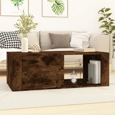 The Living Store Klubska mizica dimljeni hrast 100x50,5x35 cm inženirski les - Klubska Mizica