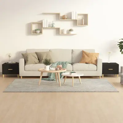 The Living Store Klubske mizice 2 kosa črne 50x50x40 cm inženirski les - Klubska Mizica