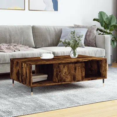 The Living Store Klubska mizica dimljeni hrast 104x60x35 cm inženirski les - Klubska Mizica