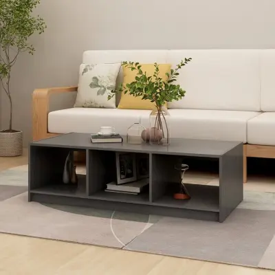 The Living Store Klubska mizica siva 110x50x34 cm trdna borovina - Klubska Mizica