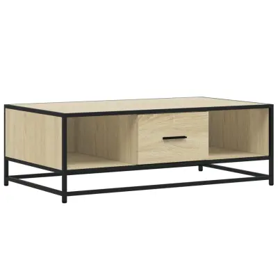 vidaXL Klubska mizica sonoma hrast 100x57x35 cm inženir. les in kovina