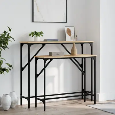 The Living Store Konzolna mizica 2 kosa sonoma hrast inženirski les - Konzolna Mizica