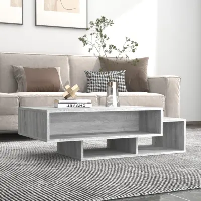 The Living Store Klubska mizica siva sonoma 105x55x32 cm konstruiran les - Klubska Mizica