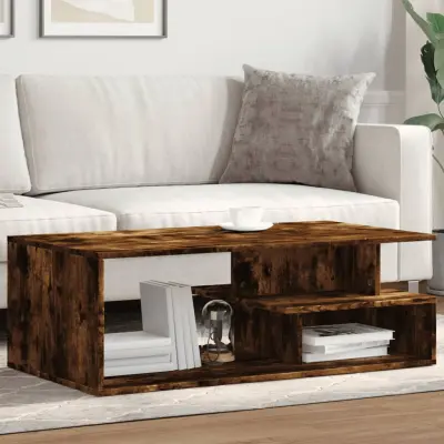The Living Store Klubska mizica dimljeni hrast 102x55x35 cm inženirski les - Klubska Mizica