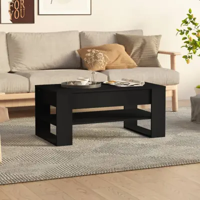 The Living Store Klubska mizica črna 102x55x45 cm konstruiran les - Klubska Mizica