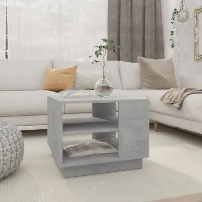 The Living Store Klubska mizica betonsko siva 55x55x43 cm iverna plošča - Klubska Mizica