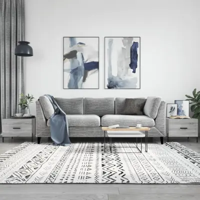 The Living Store Klubske mizice 2 kosa siva sonoma 50x50x40 cm inženirski les - Klubska Mizica