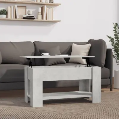 The Living Store Klubska mizica betonsko siva 101x49x52 cm inženirski les - Klubska Mizica