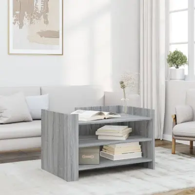 The Living Store Klubska mizica siva sonoma 80x50x50 cm inženirski les - Klubska Mizica