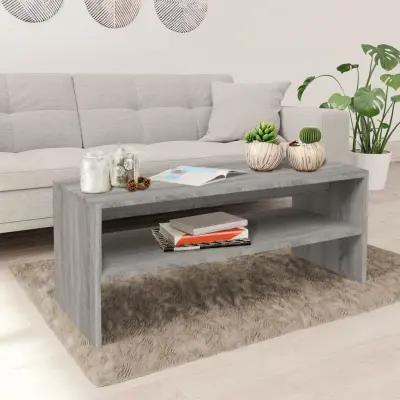The Living Store Klubska mizica siva sonoma 100x40x40 cm inženirski les - Klubska Mizica