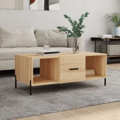 The Living Store Klubska mizica sonoma hrast 102x50x40 cm inženirski les - Klubska Mizica