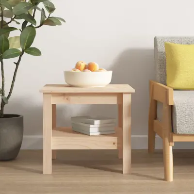 The Living Store Klubska mizica 45x45x40 cm trdna borovina - Klubska Mizica