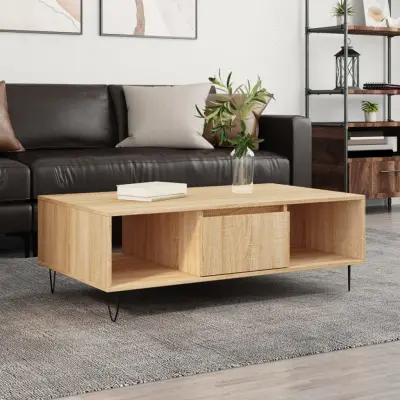The Living Store Klubska mizica sonoma hrast 104x60x35 cm inženirski les - Klubska Mizica