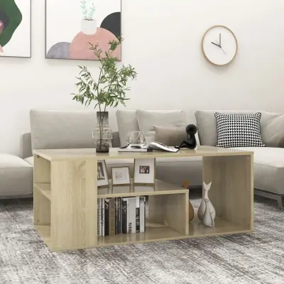 The Living Store Klubska mizica sonoma hrast 100x50x40 cm iverna plošča - Klubska Mizica