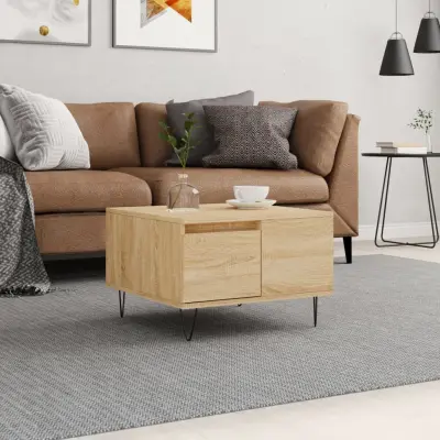 The Living Store Klubska mizica sonoma hrast 55x55x36,5 cm inženirski les - Klubska Mizica
