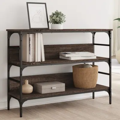 The Living Store Konzolna mizica rjav hrast 100x32x75 cm inženirski les - Konzolna Mizica