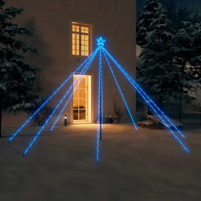 The Living Store Novoletna jelka iz lučk notranje/zunanja 576 LED modra 3,6 m - Drevo Iz LED Lučk