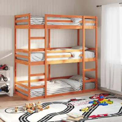 The Living Store Trojni pograd voščeno rjav 80x200 cm trdna borovina - Trojni Pograd