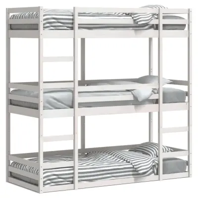 The Living Store Trojni pograd bel 90x190 cm trdna borovina - Trojni Pograd
