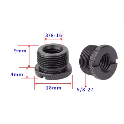 Adapter za glavo stativa 3/8" notranji navoj na 5/8" zunanji navoj (črn) 5 kosov   3/8-16
