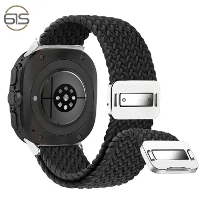 Ultra elastičen tkan najlonski pašček za Samsung Watch 7 Black