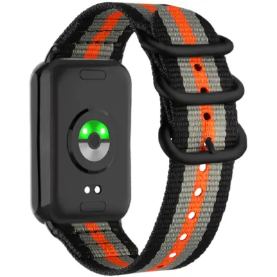 Najlonski pašček za uro za Xiaomi Mi Band 8 Pro Black+Orange