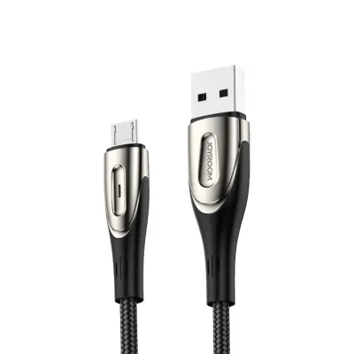 Kabel USB-A - microUSB 3A indikator polnjenja 1,2m črn