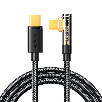 Kotni kabel USB-C za hitro polnjenje in prenos podatkov 100 W 1,2 m črn