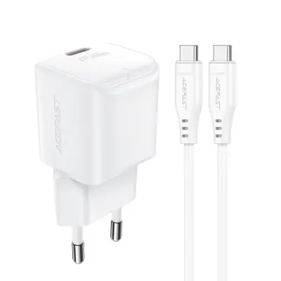 Polnilec Mini PD 30W GaN + kabel USB-C, bel