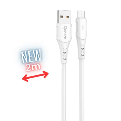 Qcharx Athens USB na mikro kabel 3A 18W (2 m) bel PVC