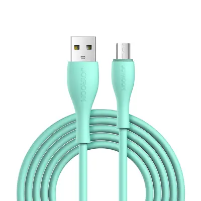 Kabel USB-A - microUSB 3A indikator polnjenja, 2m zelen