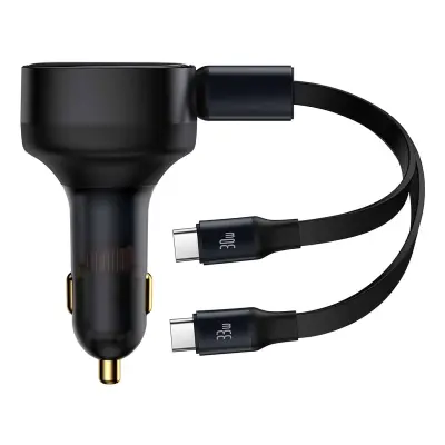Avtopolnilec 2v1 33W 2x USB-C Enjoyment črn