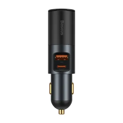 USB avtopolnilec USB-C vtičnica za vžigalnik QC PD Share Together siva