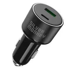 Avtopolnilec 100W 1xUSB-C PD 1xUSB-A QC 3.0 črn