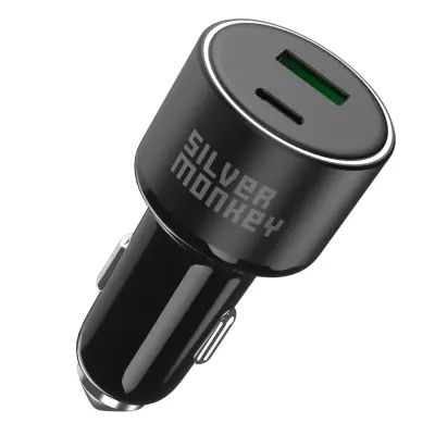 Avtopolnilec 100W 1xUSB-C PD 1xUSB-A QC 3.0 črn