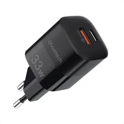 Hitri polnilnik GaN USB Type C PD QC 33 W, črn