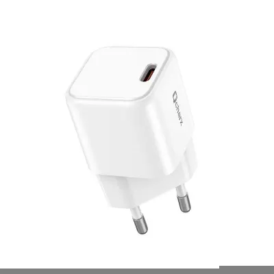 Qcharx Hera Mini Charger 3A 20W 1 Type C Port Bela Prilagojeno razdelilnikom
